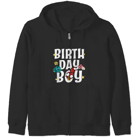 Disney Moana Birthday Boy Cute Hei Hei Big Chest Text Logo Zip Hoodies
