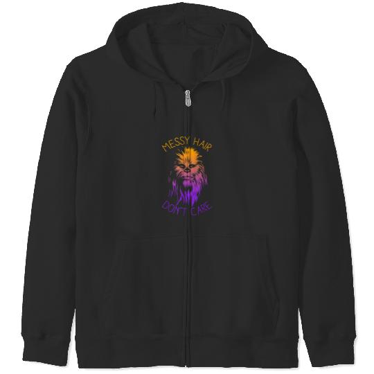 Chewbacca Messy Hair Don't Care Disney+ T-Shirt Zip Hoodies