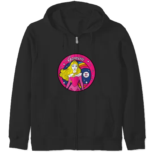 Disney Princess Aurora Zodiac Gemini Zip Hoodies