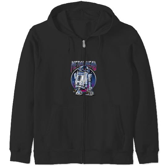 Stars Wars R2D2 Metal Head Vintages Disney+ T-Shirt Zip Hoodies
