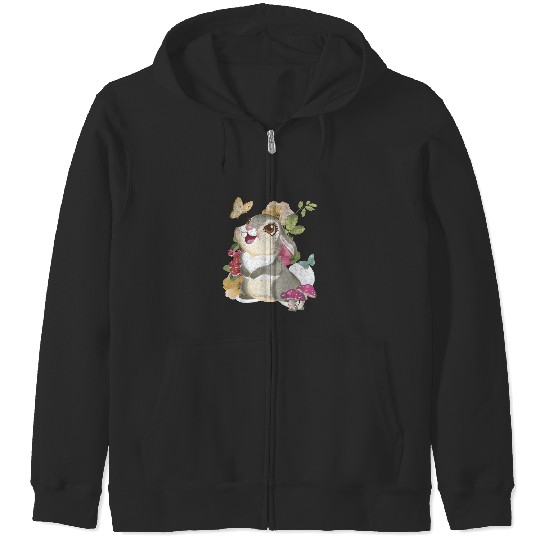 Disney Bambi Thumper Vintages Floral Portrait T-Shirt Zip Hoodies