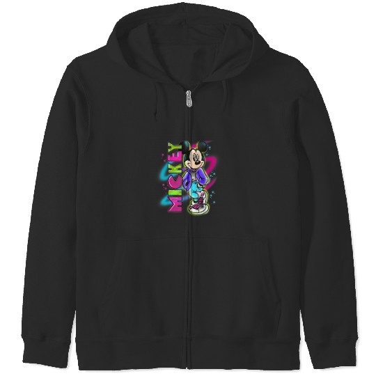 Disney Mickey Mouse Airbrush T-Shirt Zip Hoodies