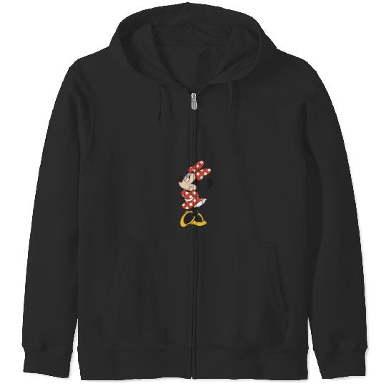 Womens Disney Mickey And Friends Minnie Mouse Traditional Portrait V-Neck T-Shirt Zip Hoodies