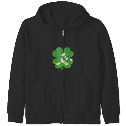 Disney Donald Duck Retro Shamrock St. Patrick's Day T-Shirt Zip Hoodies
