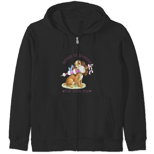 Disneyss Lady And The Tramp Lady Home Is Where The Dogs Are Zip Hoodies