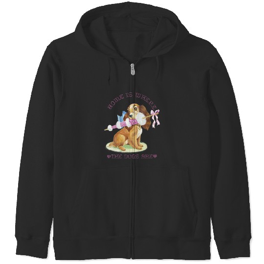 Disneyss Lady And The Tramp Lady Home Is Where The Dogs Are Zip Hoodies