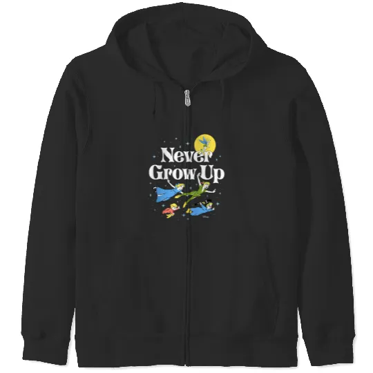 Vintage Never Grow Up Peter Pan Zip Hoodies, Disney Peter Pan Zip Hoodies