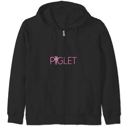 Disney Winnie the Pooh Piglet Classic Lettering Zip Hoodies