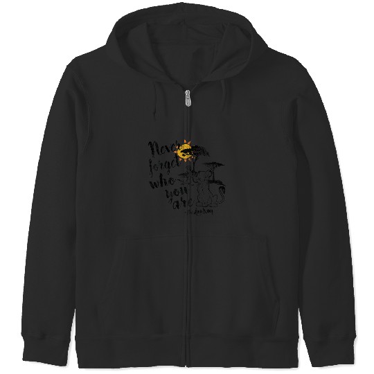 Disney Lion King Simba Never Forget Graphic Zip Hoodies
