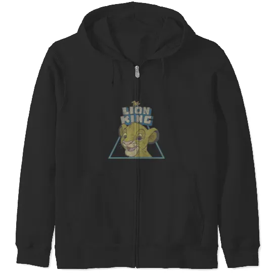 Disney Lion King Retro Cute Simba Face Zip Hoodies