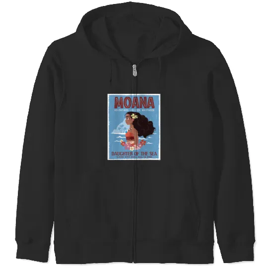 Disney Moana Adventurer Daughter of the Sea Retro Distressed Zip Hoodies