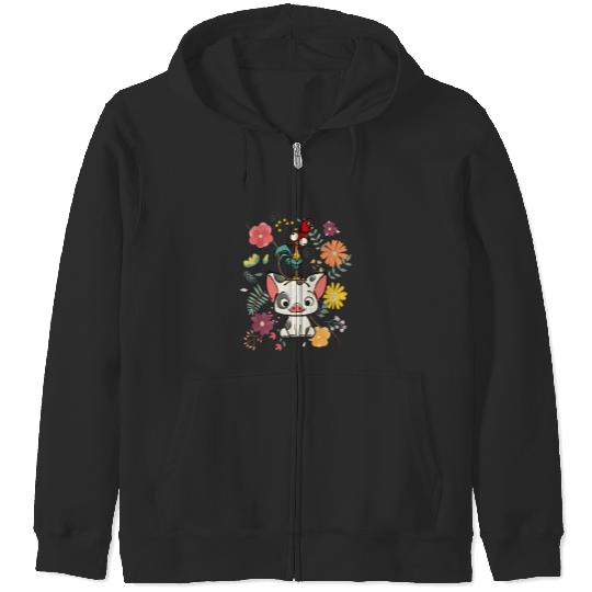 Disney Moana Zip Hoodies, Hei Hei and Pua Floral  Zip Hoodies
