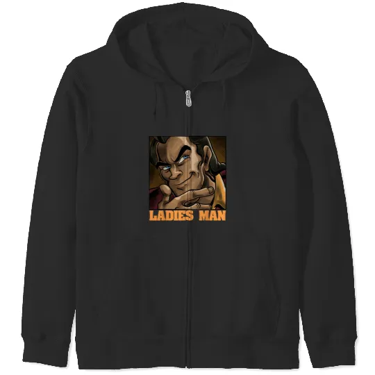Disney Beauty And Beast Gaston Ladies Man Portrait Zip Hoodies