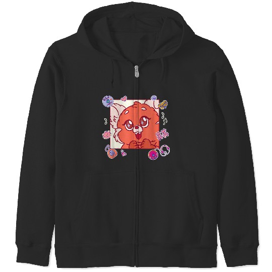 Disneyss And Pixarss Turning Red Fluffy Cute 90s Panda Mei Zip Hoodies