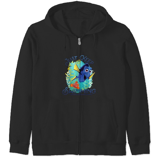 Disneyss Pixars Finding Dory Just Keep Swimming Ocean Logo Zip Hoodies