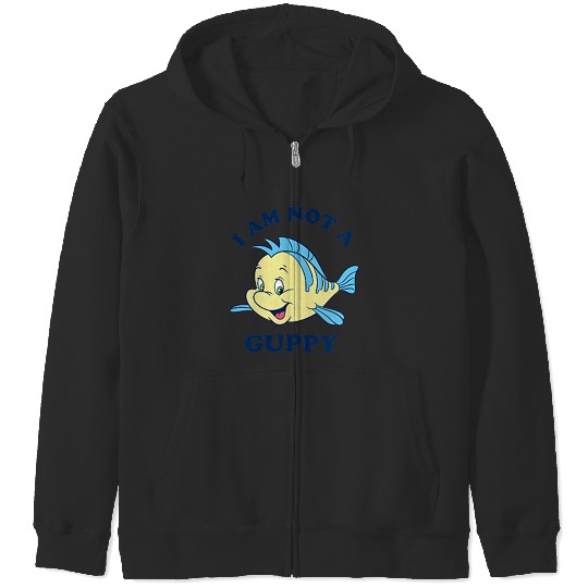 Disneyss The Little Mermaid Flounder I Am Not A Guppy Pocket Zip Hoodies