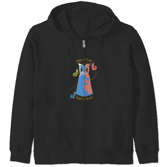 Disneyss Princess Sleeping Beauty 65th Anniversary Pink Blue Zip Hoodies