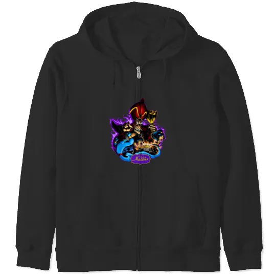 Disney Aladdin Jafar Genie Jasmine Art Graphic Zip Hoodies
