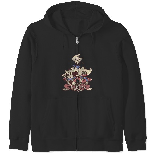 Disney Mickey And Friends  Cowboy Western Group Zip Hoodies