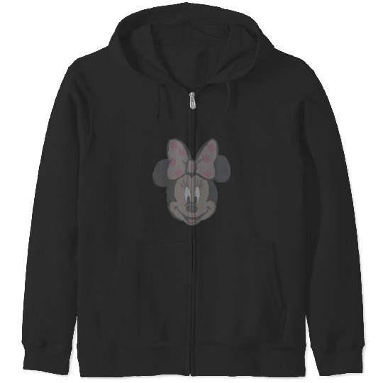 Disney Minnie Mouse  Cutie Pastel Polka Dot Sketch Zip Hoodies