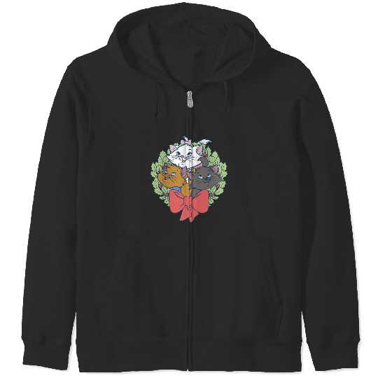 Disney Christmas The Aristocats Wreath Zip Hoodies
