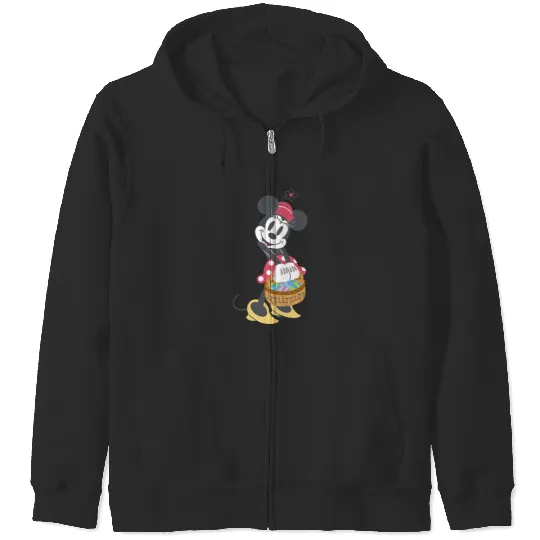 Disney Minnie Mouse Pastel Spring Retro with Easter Basket Zip Hoodies