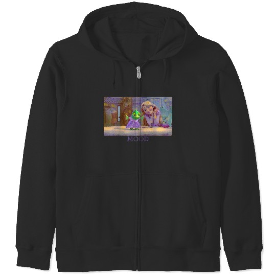 Disneyss Tangled Rapunzel Pascal Art Portrait Panel Zip Hoodies