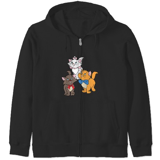 Disneyss The Aristocats Cute Trio Marie Toulouse Berlioz Logo Zip Hoodies