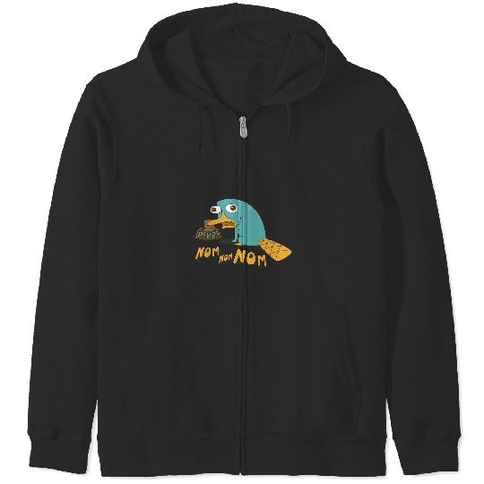 Disney Phineas And Ferb Perry The Platypus Nom Nom Nom Zip Hoodies