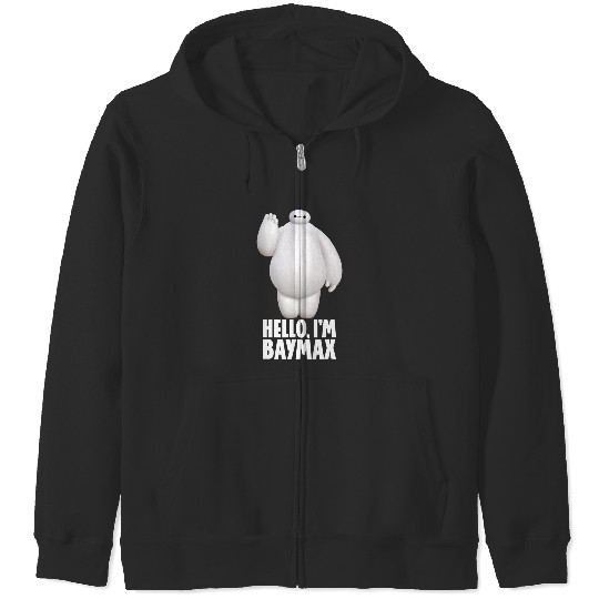 Disney Big Hero 6 Hello I'm Baymax Cute Portrait Zip Hoodies