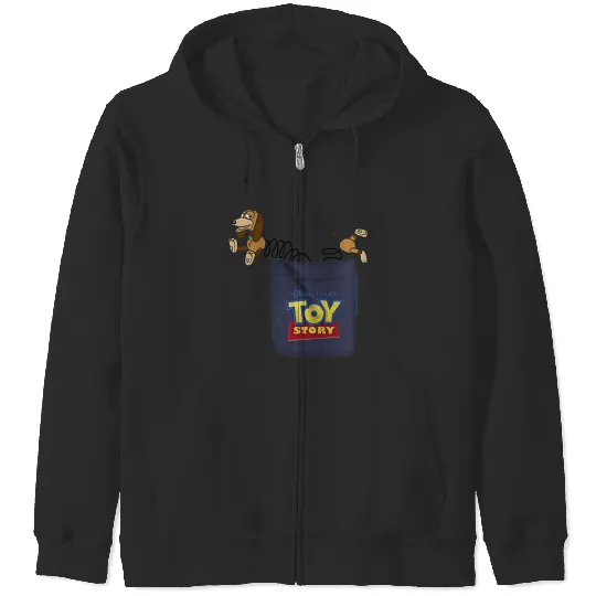 Disneyss Pixars Toy Story Slinky Dog Mini Pocket Icon Logo Zip Hoodies