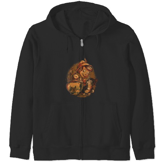 Disneyss Pinocchio Jiminy Cricket Figaro And Cleo Zip Hoodies