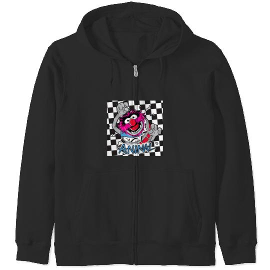 Disney The Muppets Rockstar Animal Checkerboard Portrait Zip Hoodies