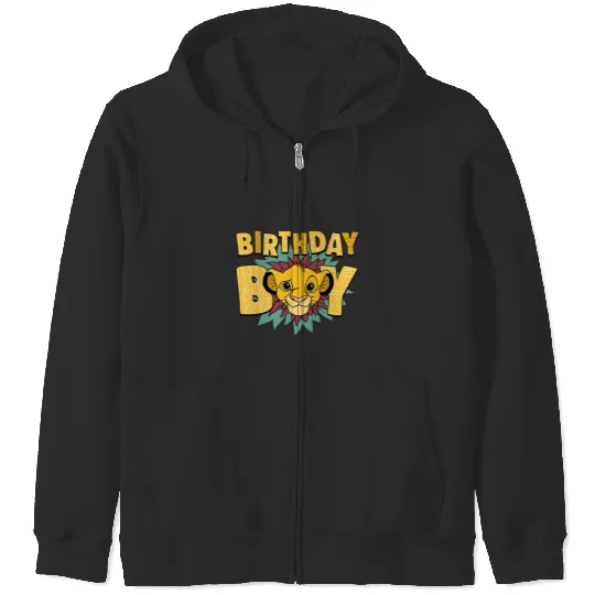 Disney The Lion King Birthday Boy Simba Big Face Chest Logo Zip Hoodies