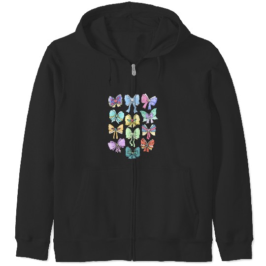Disney Princess Cute Ribbons And Bows Pastel Colors Logo Zip Hoodies