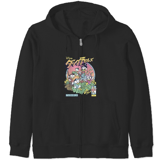 Disney DuckTales Japanese Logo Money Vault Shot Distressed Zip Hoodies