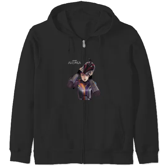 Star Warss Ahsoka Sabine Wren With Mandalorian Helmet Disneyss+ Zip Hoodies