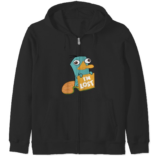 Disney Phineas And Ferb I'm Lost Perry The Platypus Shot Zip Hoodies