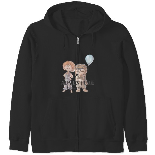 Disneyss 100 And Pixars's Up Carl Ellie Adventure Is Out There Zip Hoodies