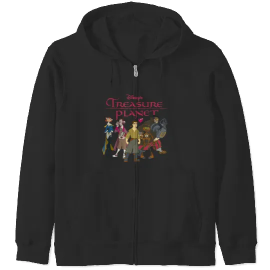 Disneyss Treasure Planet Vintages Movie Poster Group shots Zip Hoodies