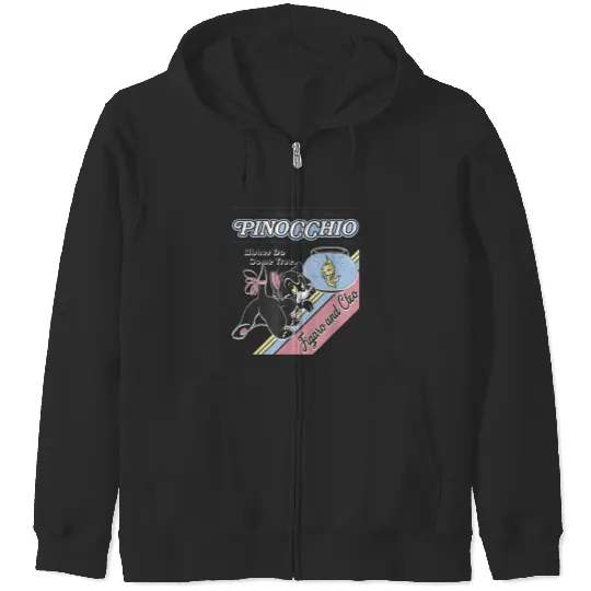 Disney Pinocchio Wishes Do Come True Figaro And Cleo Retro Zip Hoodies