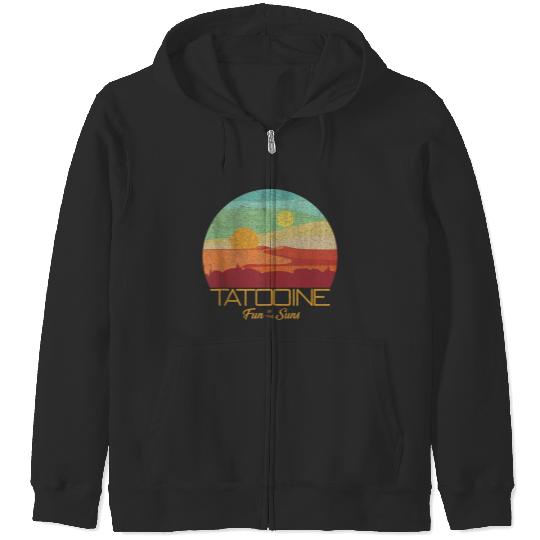 Star Warss Tatooine Postcard Fun In The Sun Vintages Disneyss+ Zip Hoodies