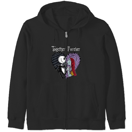 Disneyss The Nightmare Before Christmas Jack Sally Together Zip Hoodies