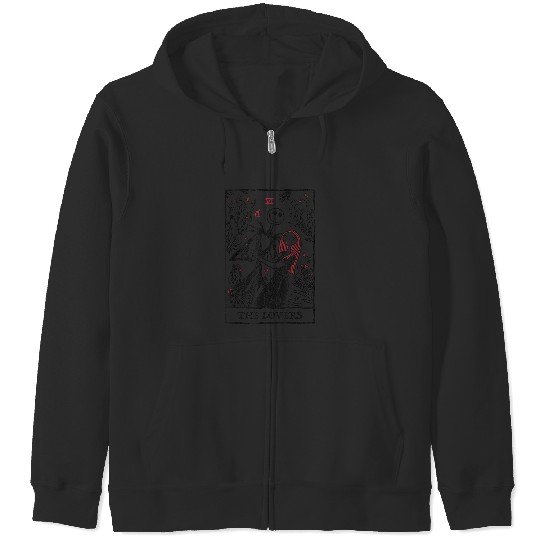 Disneyss The Nightmare Before Christmas Jack And Sally Tarot Zip Hoodies