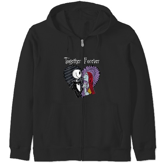 Disneyss The Nightmare Before Christmas Jack Sally Together Zip Hoodies