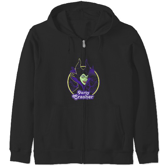 Disneyss Sleeping Beauty Maleficent Smiling Party Crasher Zip Hoodies