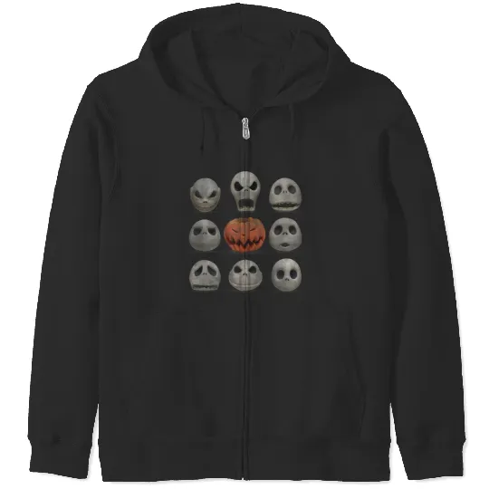Disneyss Jack Skellington Halloween Facess Zip Hoodies