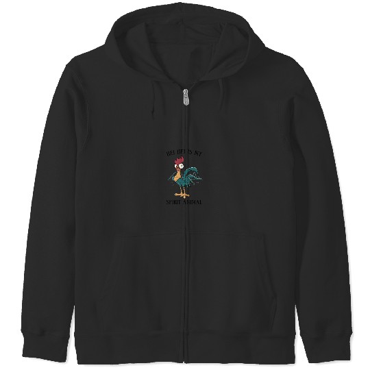 Disneyss Moana Hei Hei Is My Spirit Animal Portrait Zip Hoodies