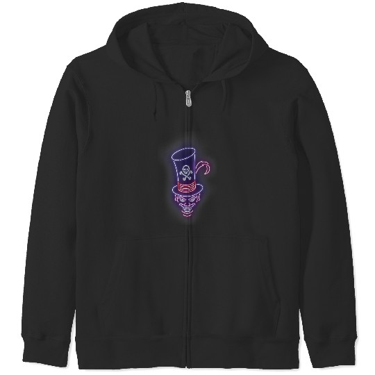 Disneyss Villains Dr Facilier Neon Line Art Zip Hoodies