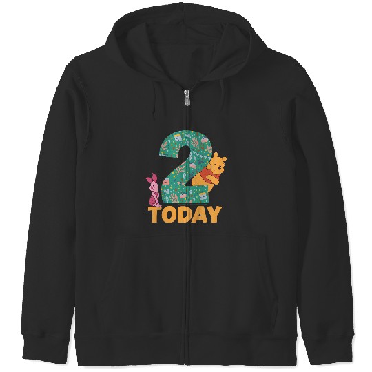 Kids Disney Winnie The Pooh Piglet Birthday 2 Years Old Today Zip Hoodies